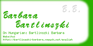 barbara bartlinszki business card